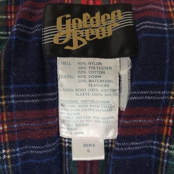 Golden Bear Down Bomber Jacket Vintage 80s 90s Puffer Puffy Mens Size Small - Picture 6 of 7